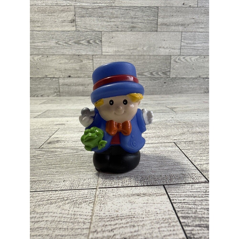 Vtg 1998 Fisher Price Little People Circus Ringmaster Blonde Boy Eddie w/ Frog